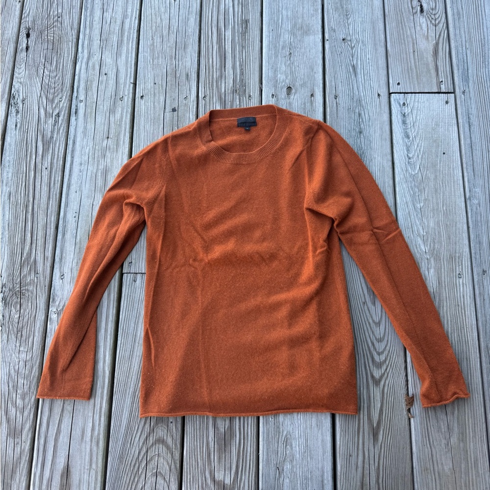 J. Crew Italian Cashmere Sweater - Burnt Orange/Rust Medium